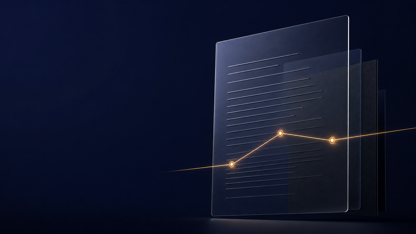 Layered legal documents with a highlighted analysis path